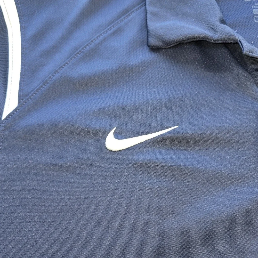 Nike Gameday Polo Shirt Mens L Blue Dri-Fit Short Sleeve Golf Athleisure Knit...